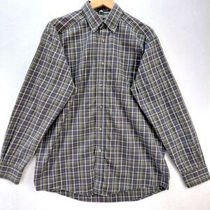 Ariat Pro Series Shirt Mens Medium Purple Plaid Button Up Western Rodeo Cowboy